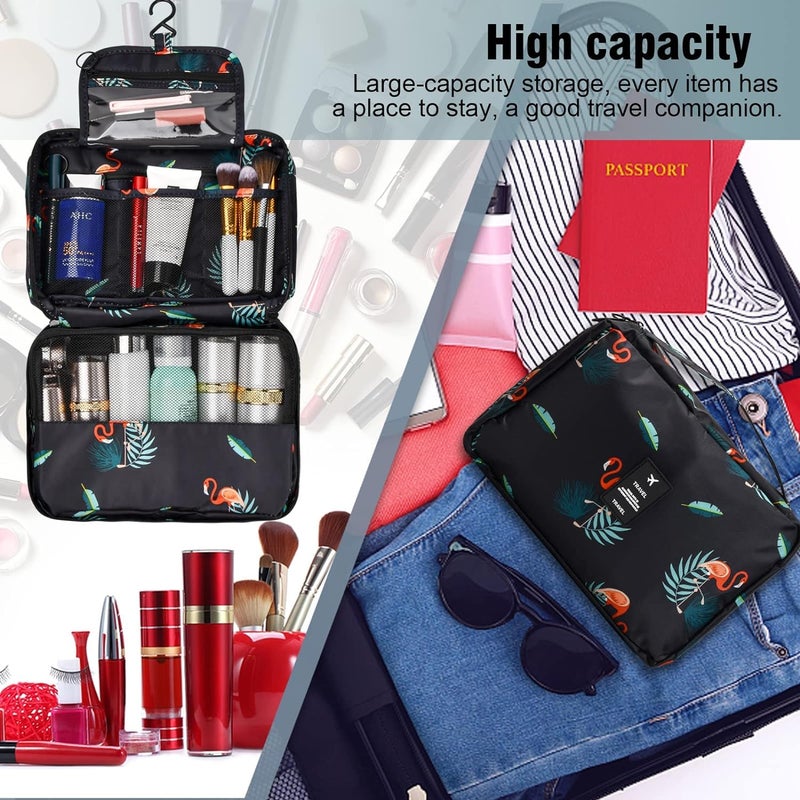 STESHWK Toiletry Bag for Women Hanging Travel Bag with Large Capacity Travelling Accessories Zipper Makeup Bags Waterproof Cosmetic Bathroom Hook Bag Black - Image 4