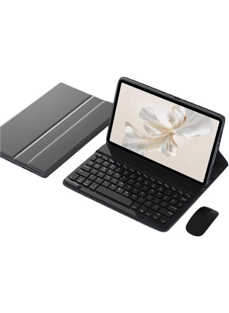 general Keyboard Case for Honor Pad X9a /X9 Pro 11.5-inch 2025 Full-coverage Leather Stand Case with Magnetic Detachable Bluetooth Keyboard and Wireless Mouse