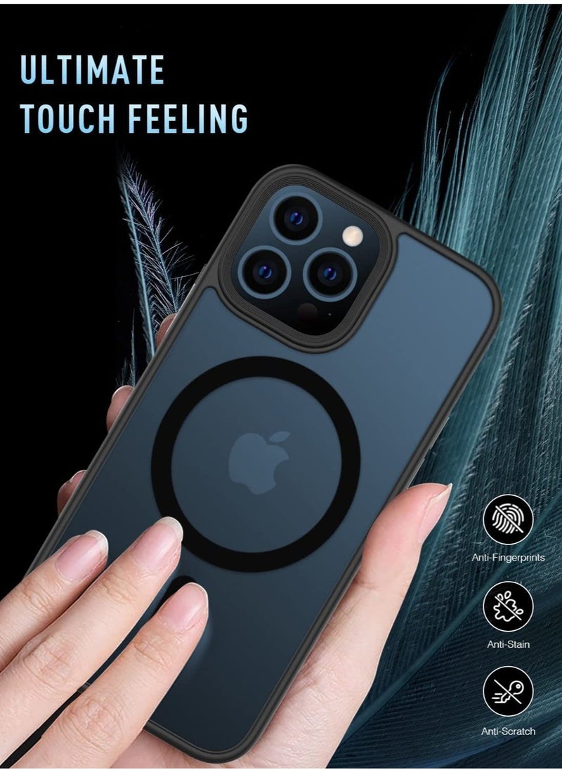 Raxoom Magnetic Case for iPhone 13 Pro Case [MIL-Grade Drop d & Compatible with MagSafe] Translucent Matte Back with Aluminum Alloy Keys, Anti-Fingerprint Anti-Scratch 6.1 Inch, Black - Image 4