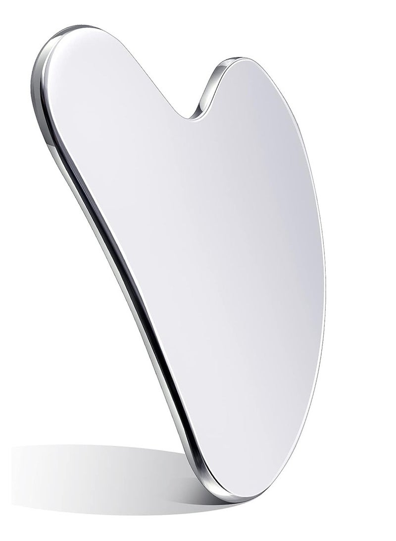 إسكدنيا أدوات الوجه غوا شا المصنوعة من الفولاذ المقاوم للصدأ أداة تجميل غواشا المعدنية للوجه لشد البشرة وتدليك البشرة من غواشا لتدلك بشرة الجسم والعينين والرقبة - Image 1