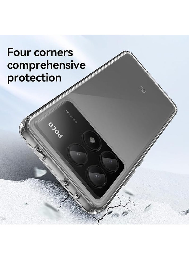X-level Xiaomi Poco X6 Pro 5G Case,Tersely Clear Case Cover  - Soft Slim & Shockproof TPU Bumper Skin - Transparent Crystal Protective Suit Back Cover  - Image 2