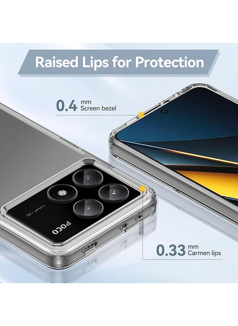 X-level Xiaomi Poco X6 Pro 5G Case,Tersely Clear Case Cover  - Soft Slim & Shockproof TPU Bumper Skin - Transparent Crystal Protective Suit Back Cover  - Image 4