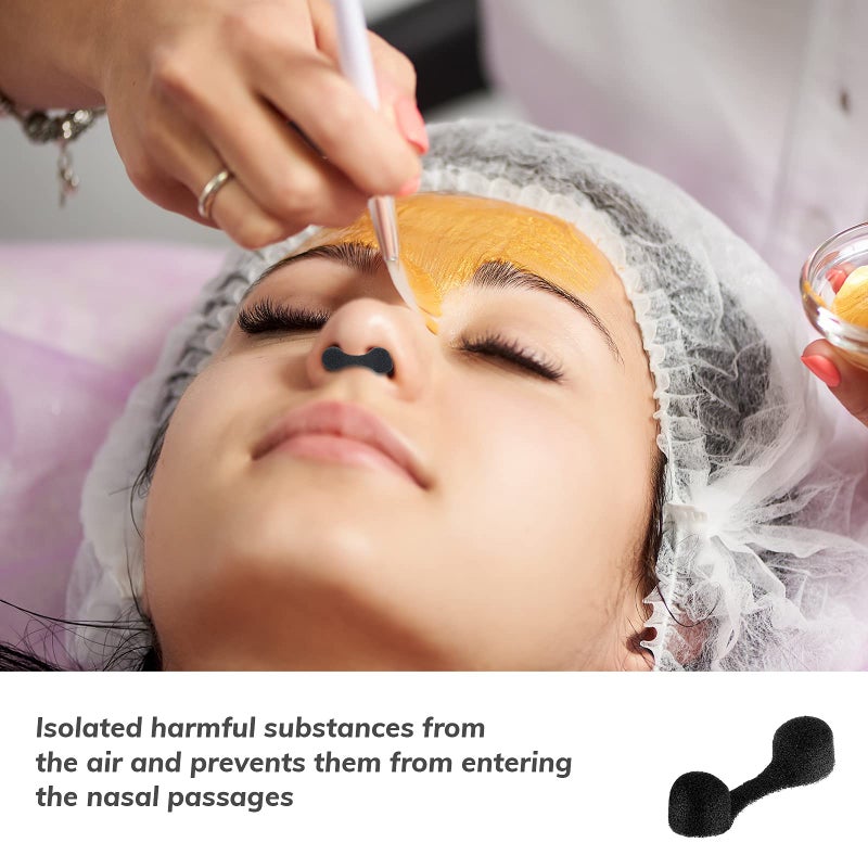 Tondiamo 100 Pieces Nose Plug Filter Disposable Nose Filter Sponge for Women Men Sunless Spray Tanning Outdoor Dust Construction Areas(Black) - Image 4