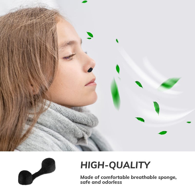 Tondiamo 100 Pieces Nose Plug Filter Disposable Nose Filter Sponge for Women Men Sunless Spray Tanning Outdoor Dust Construction Areas(Black) - Image 2