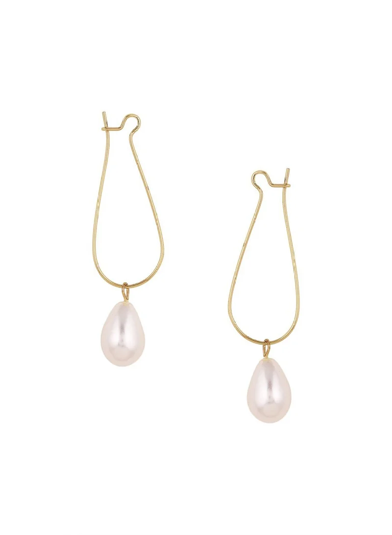 Priyaasi Plated Pearls Beaded Contemporary Drop Earrings