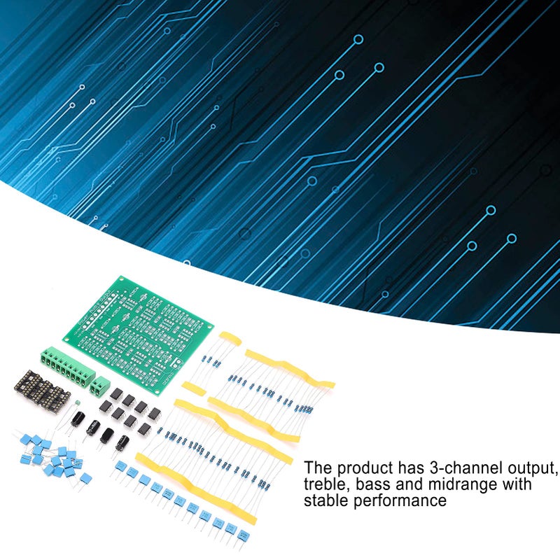 NE5532 مجموعة DIY لمكبر الصوت المسبق 3 قنوات مع تحكم في التريبل والباس والميد مع إمداد طاقة مزدوج DC 9-15 فولت - Image 3