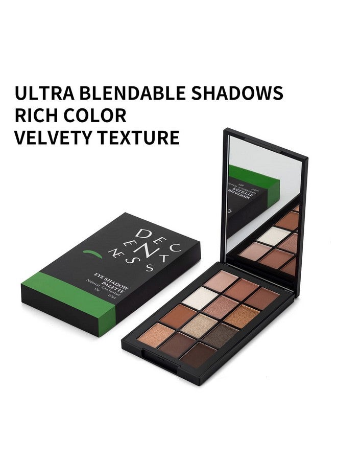 DECENTNESS 12 Colors Eyeshadow Palette Makeup Shades Nude Matte Shimmer Glitter Pigment Pro Long Lasting&Waterproof Highlighting Makeup Paletteideal Gift(Natural Credential) - Image 4