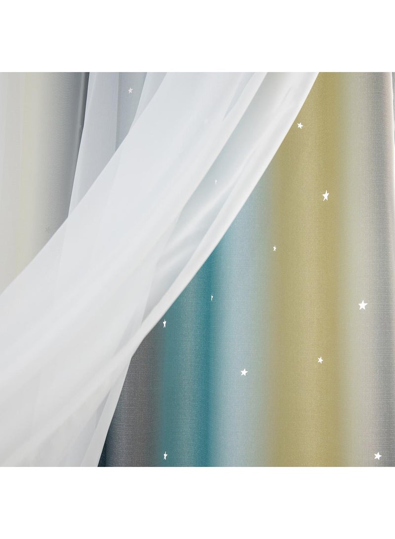 general 2-Piece Hollow Out Stars Blackout Outdoor Curtains - Image 2