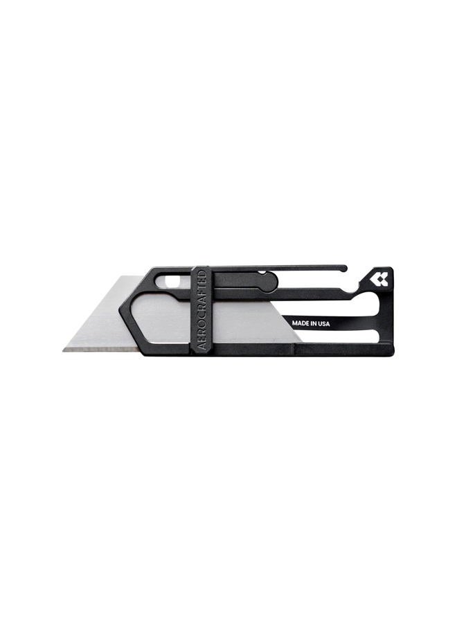 Aerocrafted Sideslip Utility Knife - Everyday Carry, Heavy Duty Retractable, Sharp Razor Blade Made in the USA (Aluminum, Left-handed) - Image 1