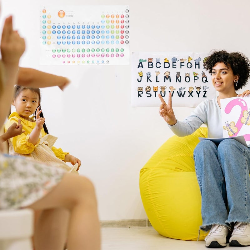 ملصق جدول عناصر الكيمياء ABOOFAN، مقاس 13x40x60 سم، لتزيين الجدران في الفصول الدراسية، للتعليم وتعلم الكيمياء. - Image 3