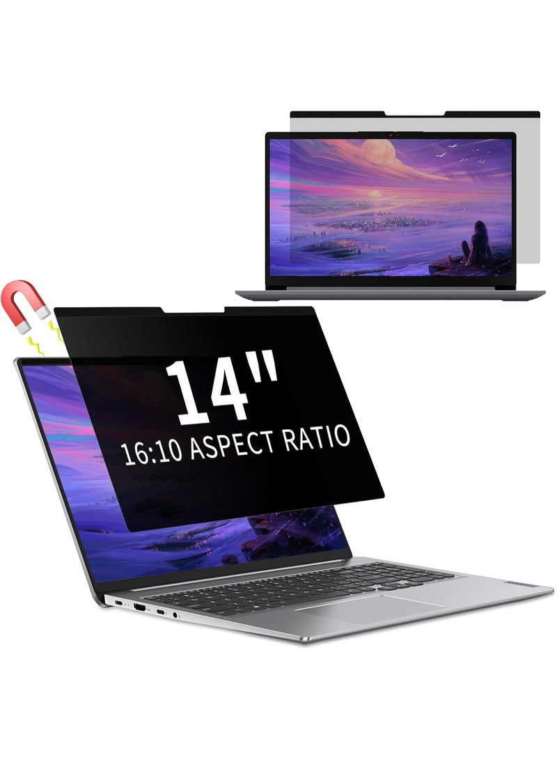Magnetic Laptop Privacy Screen 14 inch, Removable 16:10 Laptop Privacy Filter, Anti-Glare, Blue Ray Reduction, Compatible with HP/Dell/Acer/Asus/Samsung/Lenovo /Huawei/Honor/Xiaomi/Redmi/LG laptops - Image 1