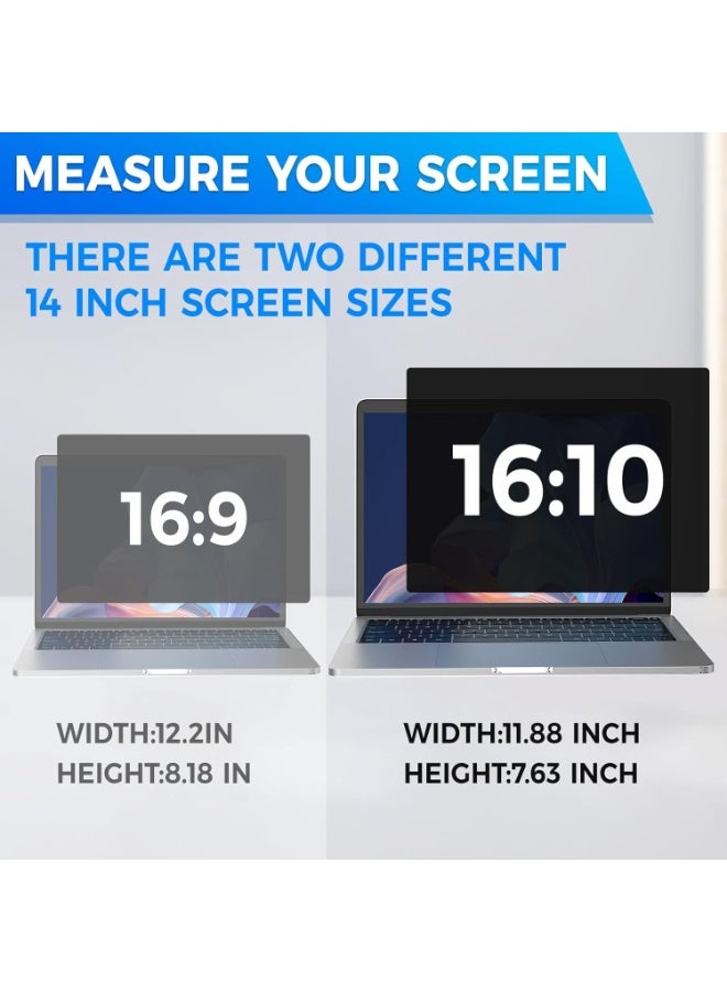 Magnetic Laptop Privacy Screen 14 inch, Removable 16:10 Laptop Privacy Filter, Anti-Glare, Blue Ray Reduction, Compatible with HP/Dell/Acer/Asus/Samsung/Lenovo /Huawei/Honor/Xiaomi/Redmi/LG laptops - Image 5