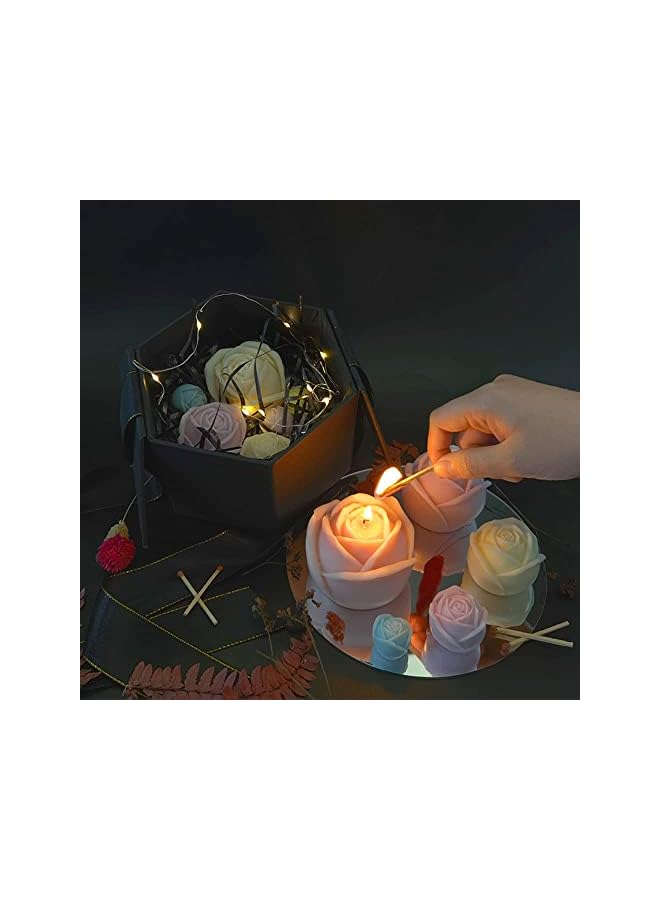 The Bros Silicone Candle Molds Set for Candle Making, 6 Pcs Yarn Ball Bubble Candle Mold, 3D Rose Silicone Mold, Cake Mold for Baking Desser, Silicone Mold for Soy Wax, Soap, DIY Scented Candle - Image 5