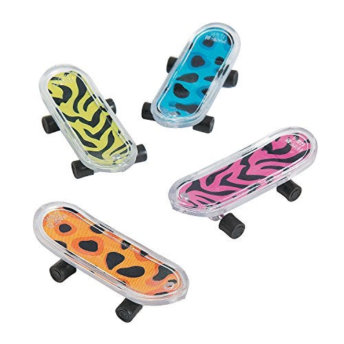 Fun Express Sassy Print Mini Skateboards Colorful Assorted Toy Vehicles for Kids Great for Party Favors Collectibles Stocking Stuffers Creative Play Unique Designs for Display Fun 36 Pieces - Image 1