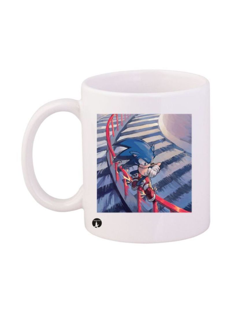 RKN Sonic Video Game Printed Mug White/Blue/Red Standard Size