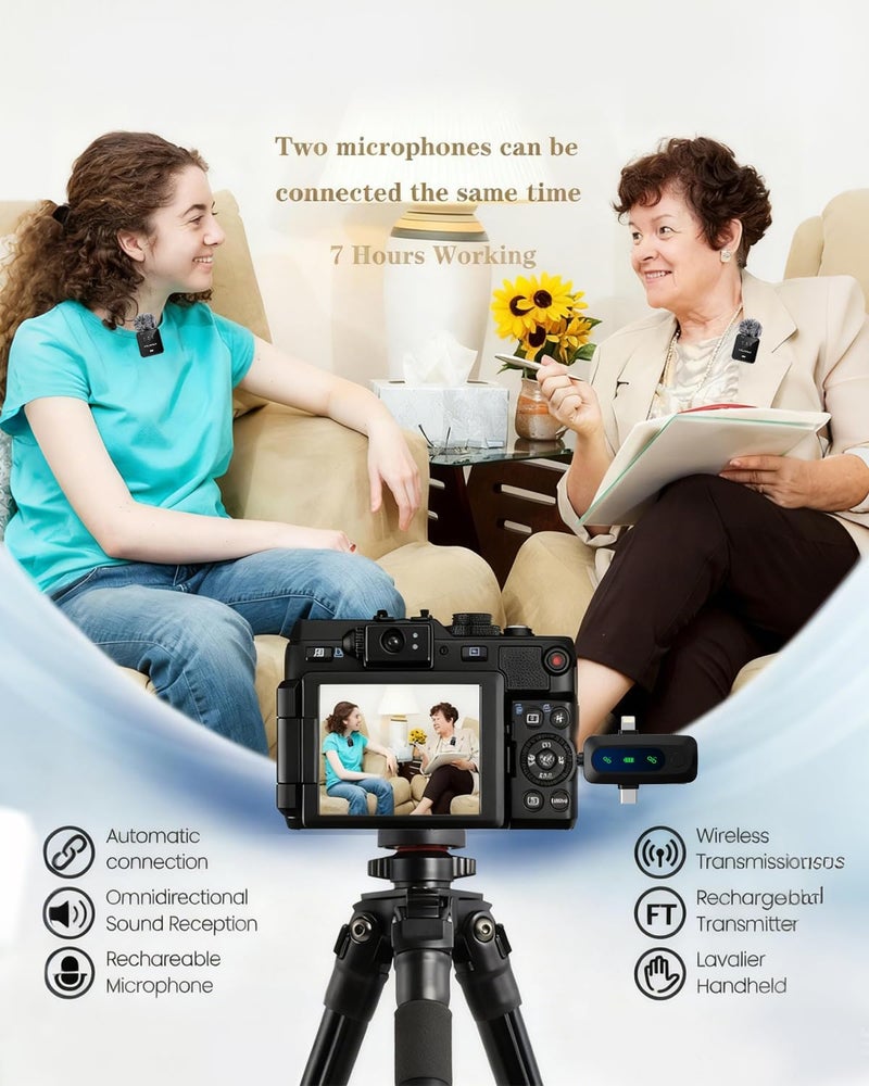 VELOMAX Wireless Mic for YouTube, Smartphone & Camera, 164FT Range, 3-in-1 Noise-Cancelling Wireless Microphone for Vlogging, Interviews & Video Recording - Image 5