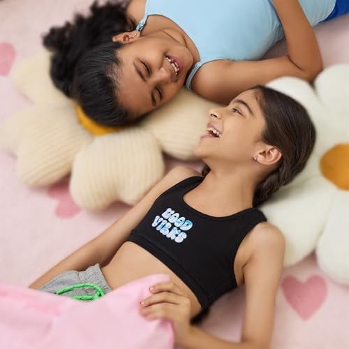 YouGotPlanB Cotton Sports Bra | Ages 8-16 Years | Racerback Style | Non-Padded, Double-Layered for Coverage Mint, White - Image 5