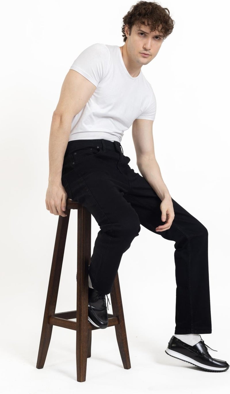 New Season Men's Four Seasons Lycra Regular Full Mold Straight Leg Zippered High Quality Jeans 720