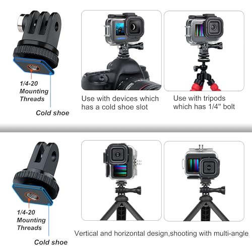 SOONSUN Waterproof Case for GoPro Hero 13 12 11 10 9 Black,196FT/60M Underwater Protective Diving Housing with Accessories, Built-in Dual Cold Shoe Mount to Connect Video Light and Microphone - Image 4