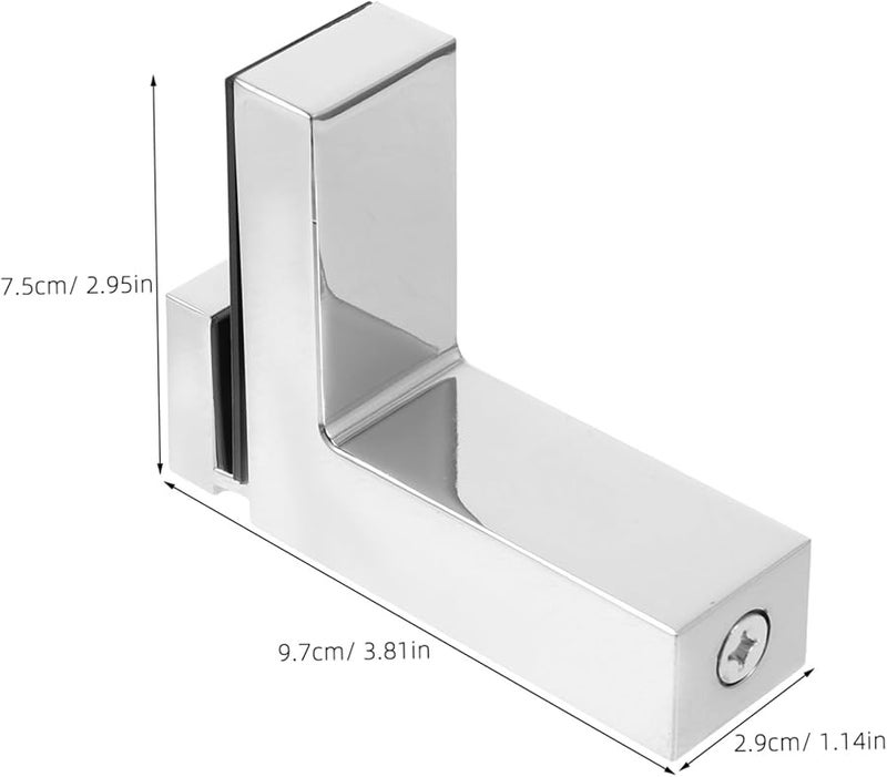 Silver Flexible Glass Shelf Brackets 2 Pack Easy Wall Mount Stable Support for Home - Image 3