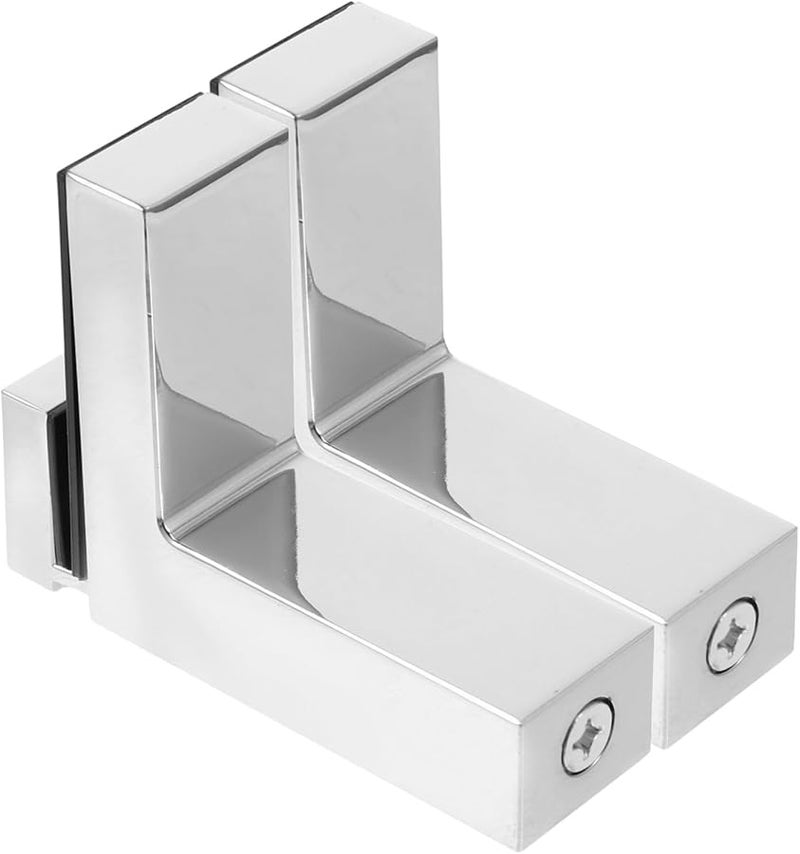 Silver Flexible Glass Shelf Brackets 2 Pack Easy Wall Mount Stable Support for Home - Image 1