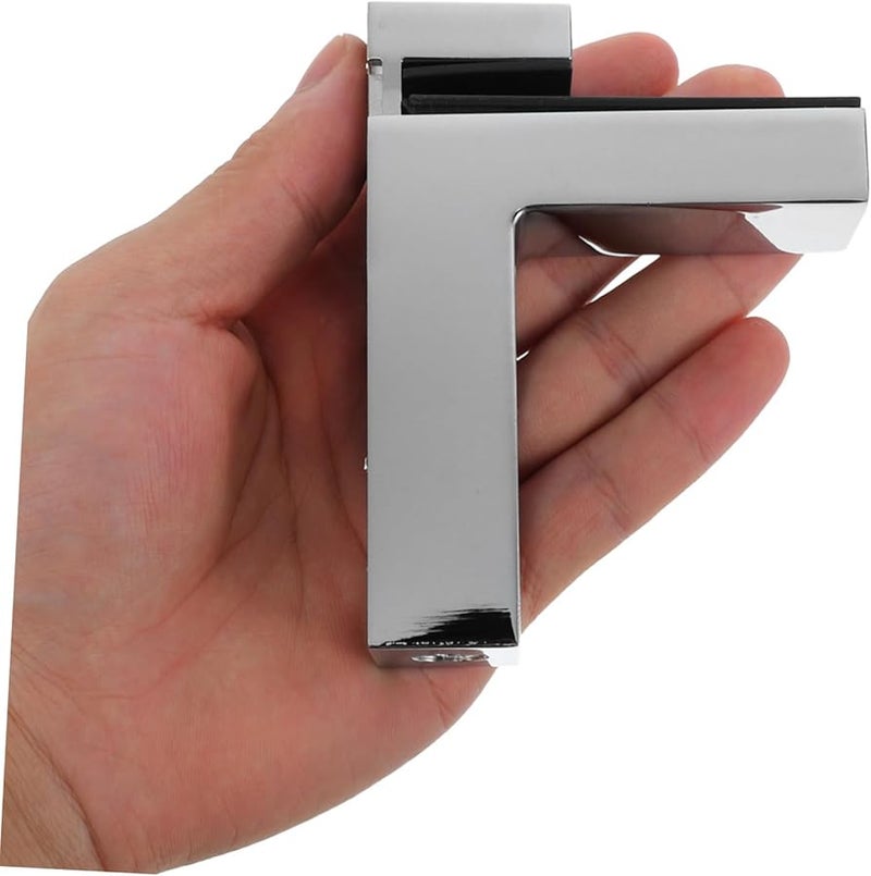 Silver Flexible Glass Shelf Brackets 2 Pack Easy Wall Mount Stable Support for Home - Image 5