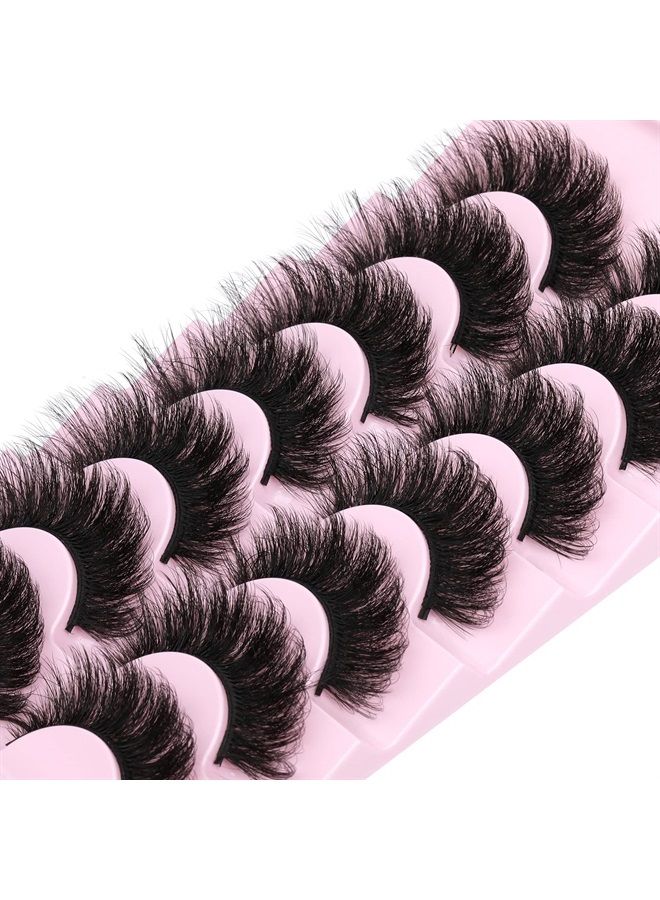 ALICROWN HAIR Fake Eyelashes Fluffy Volume Thick Lashes Mink 20MM Long Dramatic False Eyelashes Full 5D Big Reusable Eye Lashes Pack 7 Pairs by ALICROWN - Image 1