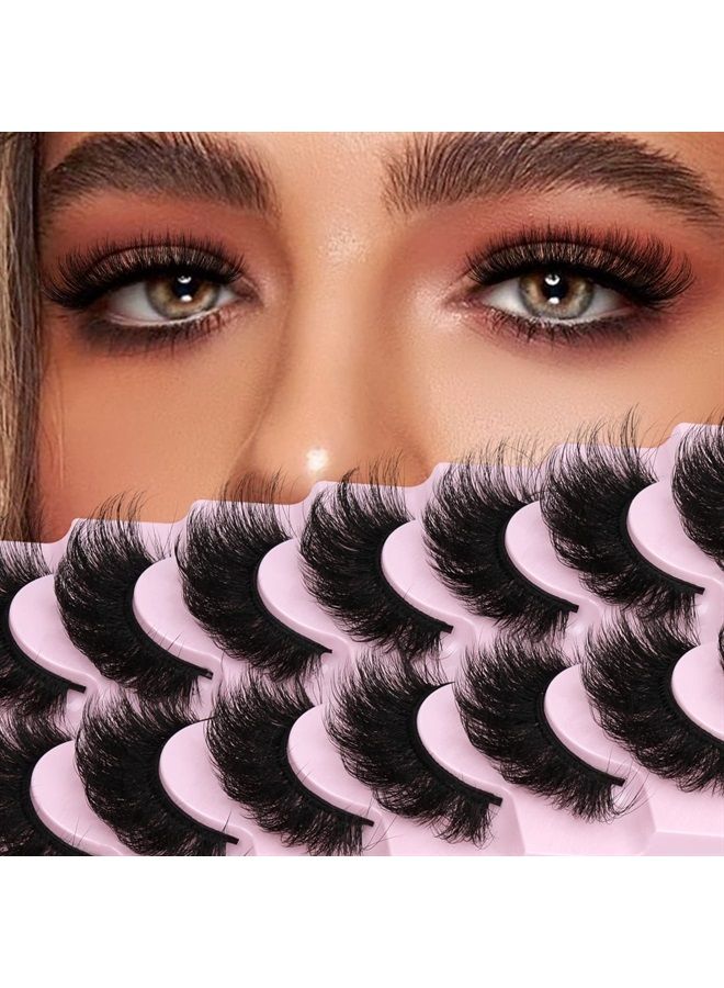 ALICROWN HAIR Fake Eyelashes Fluffy Volume Thick Lashes Mink 20MM Long Dramatic False Eyelashes Full 5D Big Reusable Eye Lashes Pack 7 Pairs by ALICROWN - Image 2