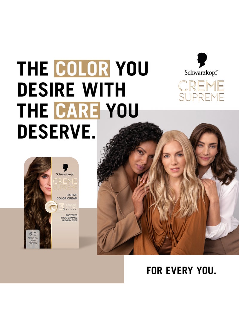 Creme_Supreme Full Kit Permanent Hair Coloration 6-0 Natural Light Brown - Image 3