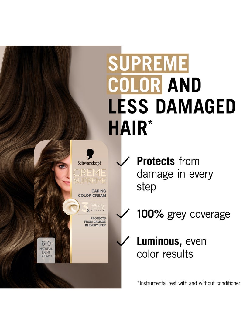 Creme_Supreme Full Kit Permanent Hair Coloration 6-0 Natural Light Brown - Image 4