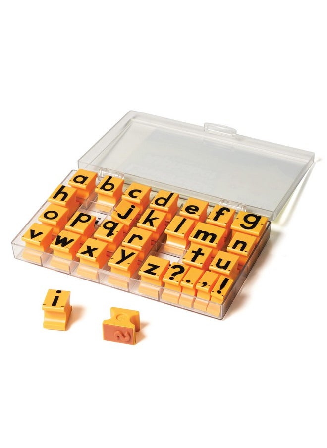 Educational Insights Alphabet Rubber Stamps - Lowercase 5/8", Ages 4 and Up, (30 Pieces - 26 Letters and 4 Punctuation Marks)