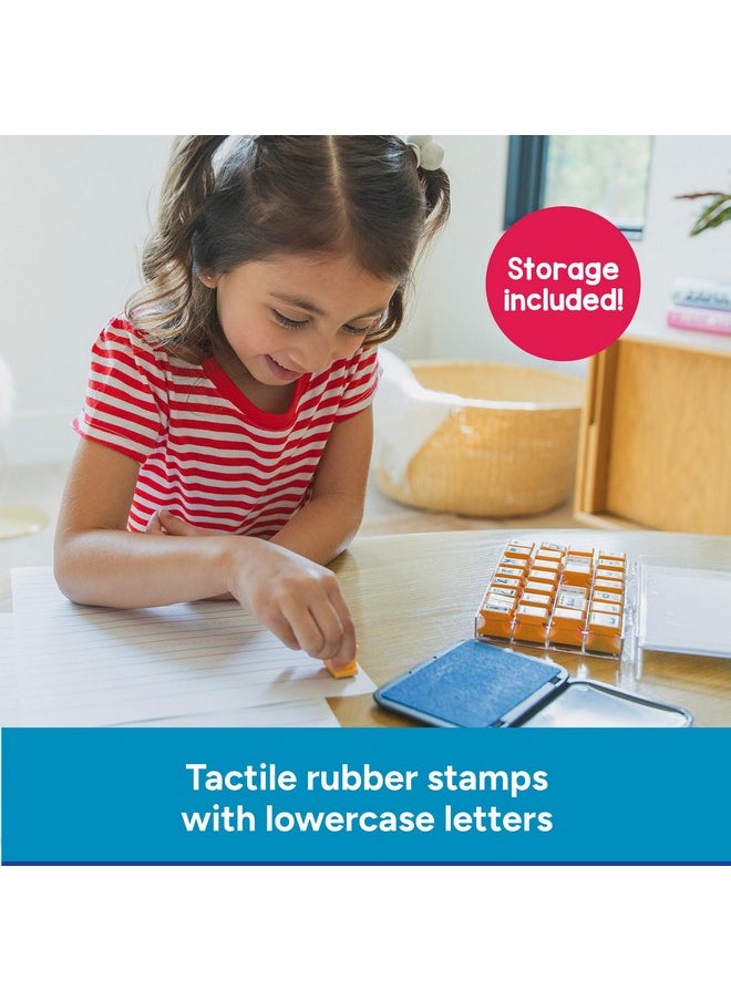 Educational Insights Alphabet Rubber Stamps - Lowercase 5/8", Ages 4 and Up, (30 Pieces - 26 Letters and 4 Punctuation Marks)