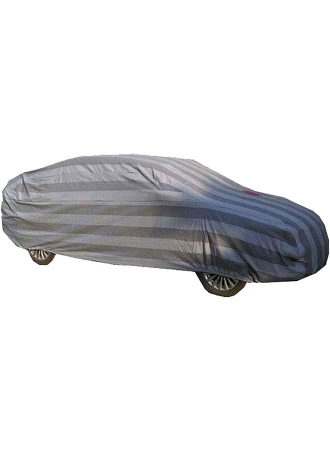 A treated striped cloth cover to protect the car from dirt and sun BMW 430
