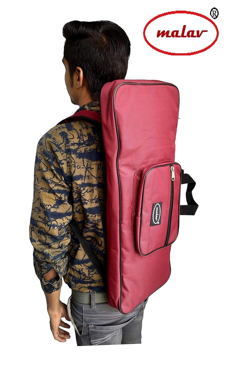 MALAV Casio SA-80, SA-81 Keyboard Piano Padded Cover Bag with Back Shoulder Straps and One pocket (Maroon) - Image 4