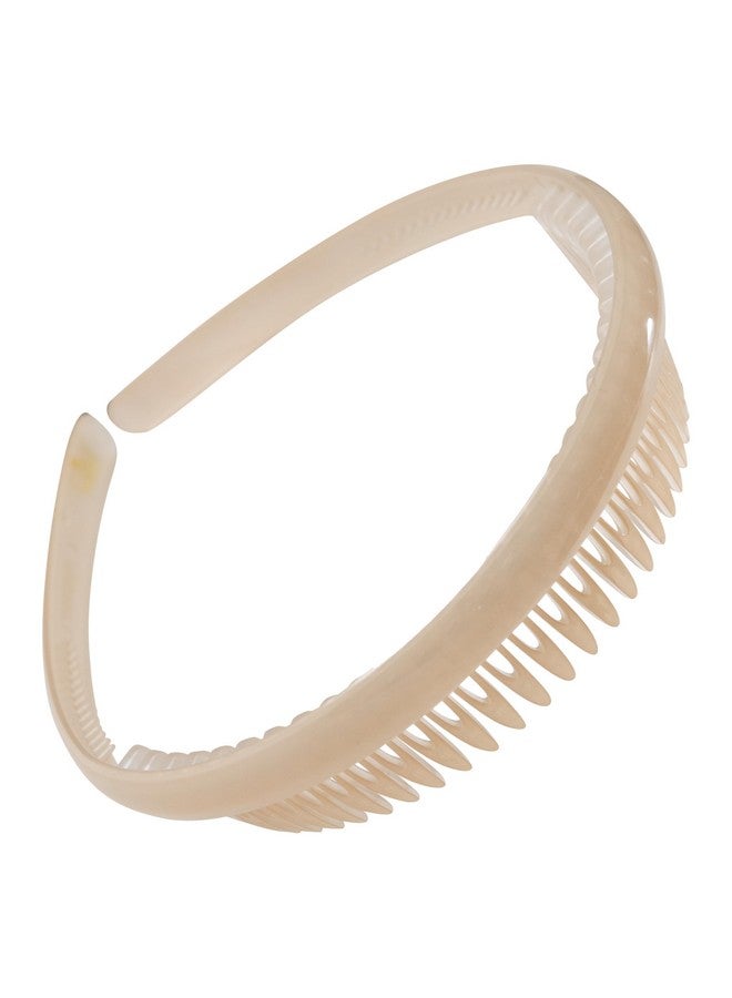 CAMILA Paris Cp3646 French Headband For Women Beige Strong Hold Grip Women'S Hair Band Very Flexible No Slip And Durable Styling Girls Hair Accessories Made In France - Image 1