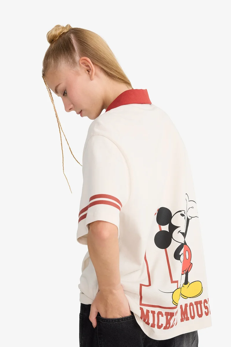 Disney Mickey & Minnie Oversize Fit Polo T-Shirt