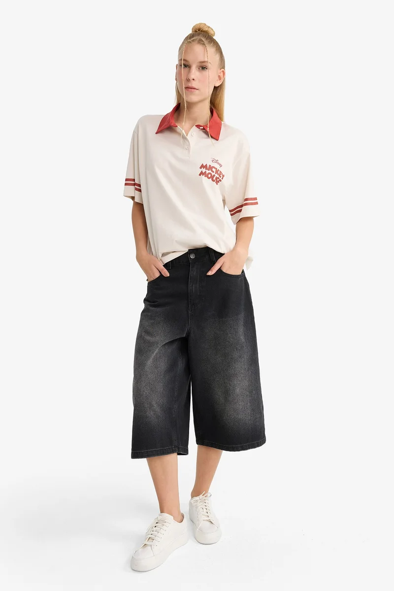 Defacto  Disney Mickey & Minnie Oversize Fit Polo T-Shirt  | Best Price UAE