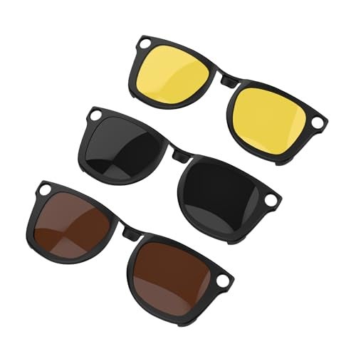 RCstyle Polarized Clip Compatible with Ray-Ban Meta Wayfarer (RW4006/4012 Size M Standard 50-22) (GEN1 &GEN2) Smart Glasses Color Changing Clip Set (Brown, Night Vision Yellow, Black) - Image 1