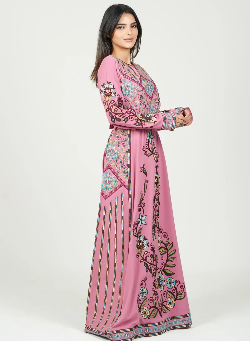 AL BENT AL SHARQIEH printed kaftan dress