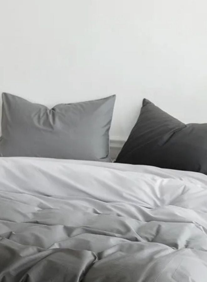 LUNA Home Single Size 4 Piece Duvet Cover Set, Ombré Dark Grey Bedding set. - Image 2