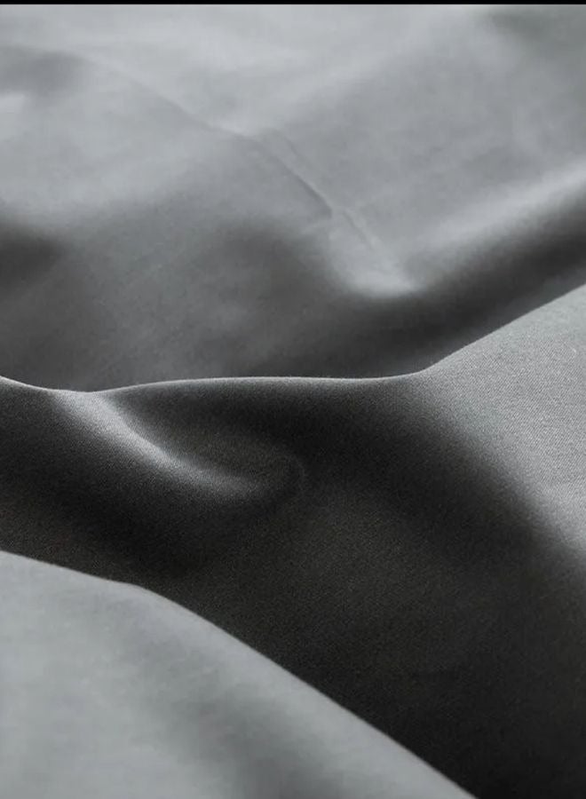 LUNA Home Single Size 4 Piece Duvet Cover Set, Ombré Dark Grey Bedding set. - Image 4