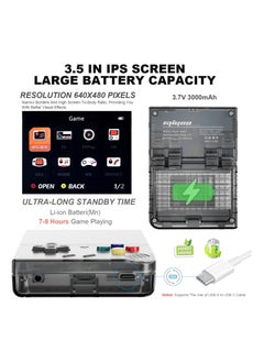 Miyoo Miyoo Mini Plus Handheld Game Console, with Dedicated Storage Case, 3.5 Inch IPS 640x480 Screen, 64G/128G TF Card with 10,000+ Games, 3000mAh 7+Hours Battery, Support Wireless Network (Black 64G)  - Image 3