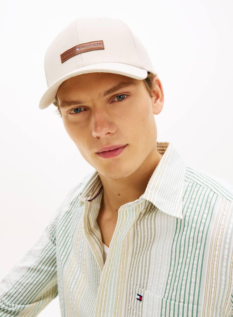 TOMMY HILFIGER Logo Patch Canvas Baseball Cap - Image 4