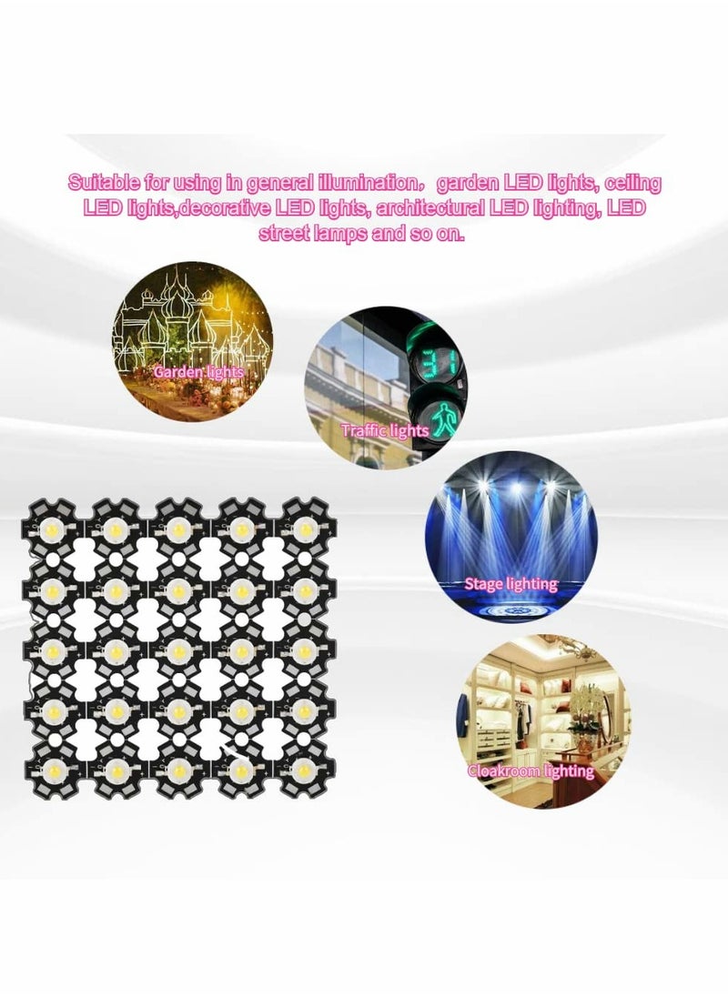 SYOSI - LED Chip, High Power Led Chip- 3W High Bright Integrated Chip Light Source Bead Spotlight LED Bulb for Bulb Lamp Beads DIY Lighting 25PCS (3000-3200K) - Image 1