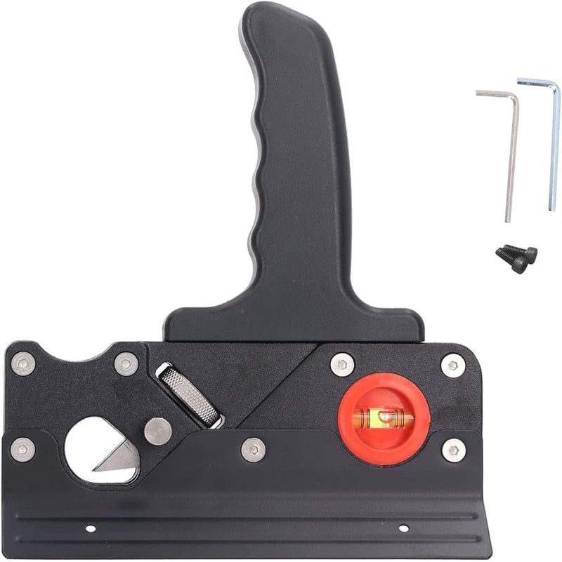 طائرة شطبة النجارة المحترفة أداة تقليم قوية من سبائك الألومنيوم قابلة للتعديل باللون الأسود - Image 1