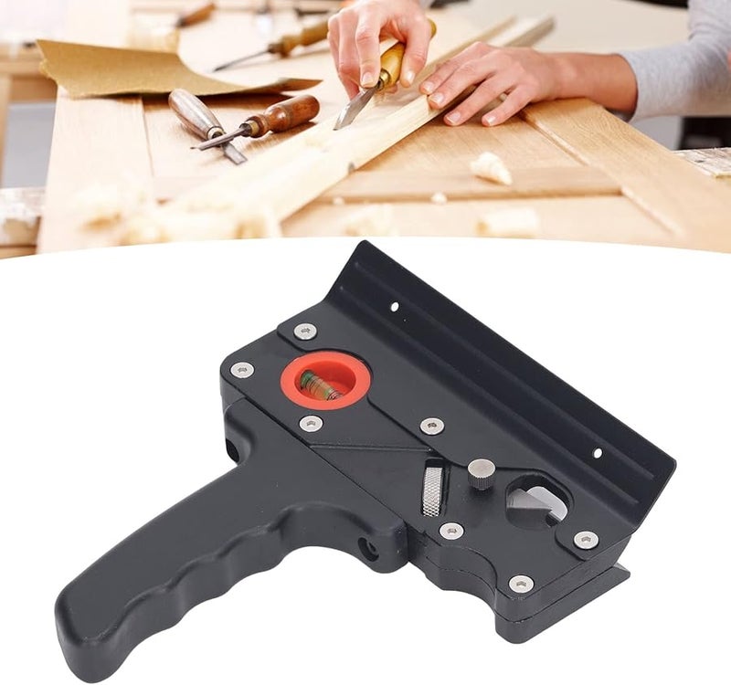 طائرة شطبة النجارة المحترفة أداة تقليم قوية من سبائك الألومنيوم قابلة للتعديل باللون الأسود - Image 4