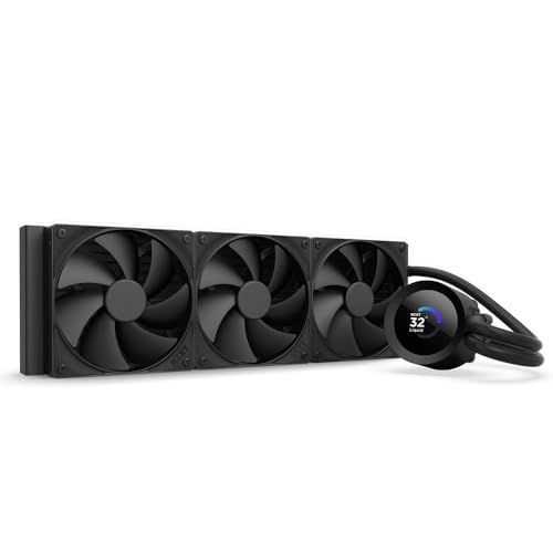 NZXT Kraken Plus 360 AIO CPU Liquid Cooler 360mm Radiator 3 x F120P Fans Customizable 154 Square LCD AMD AM5 AM4 Intel LGA 18511700 1200115X Black - Image 1