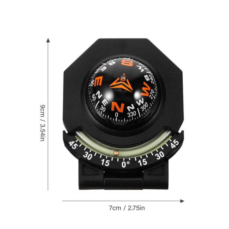 Kisangel Car Compass Ball Dashboard Compass Adjustable Night Light Vehicle Navigation Supply For Auto Boat Truck - Image 3