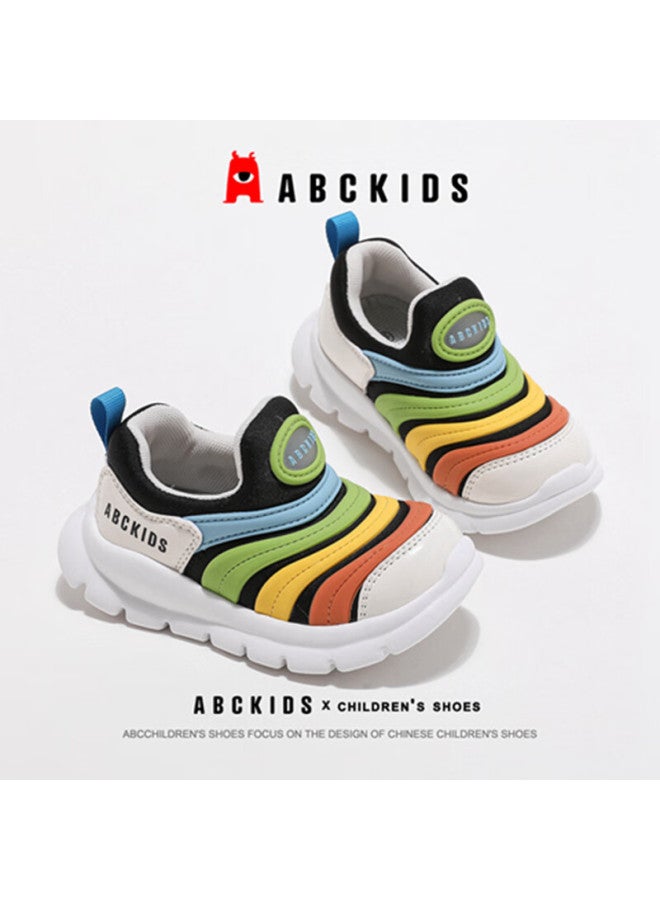 Abc Kids Kids Sports Shoes Spring/autumn Boys Girls Casual Shoes Caterpillar Shoes Beige/black Color Size 32 Inner Length 184 - Image 4