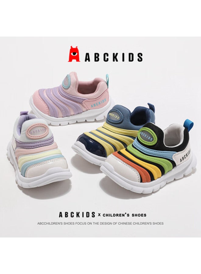 Abc Kids Kids Sports Shoes Spring/autumn Boys Girls Casual Shoes Caterpillar Shoes Beige/black Color Size 32 Inner Length 184 - Image 1